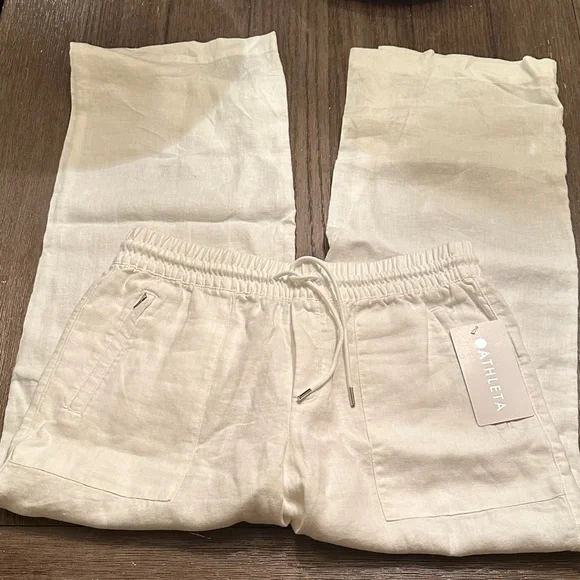 Athleta Retreat Linen High Rise Wide Leg Pant - Picture 2 of 6